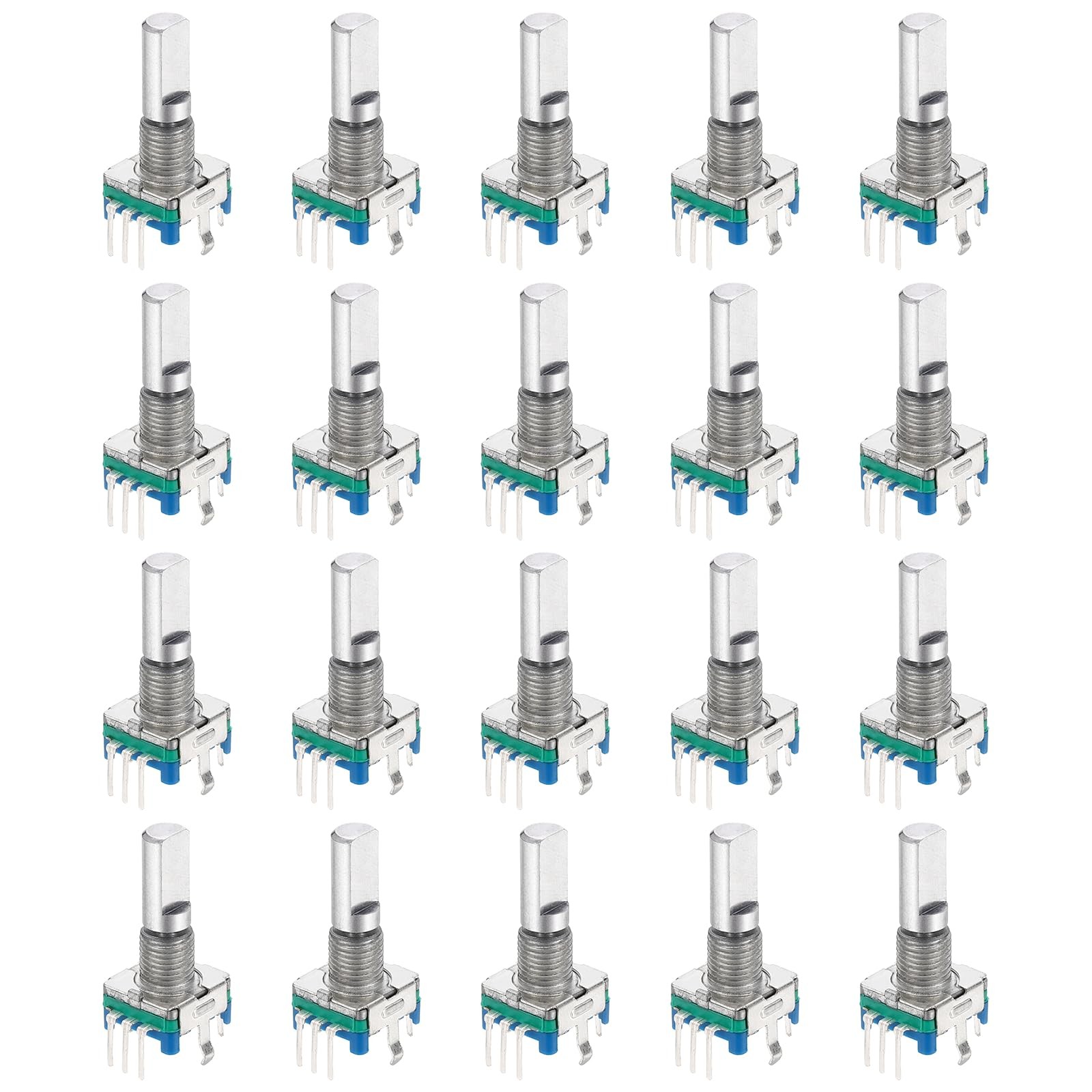 MECCANIXITY 20Pack EC11 Rotary Encoder Code 20mm Half Shaft, Blue Casing MECCANIXITY 20Pack EC11 Rotary Encoder Code 20mm Half Shaft, Blue Casing