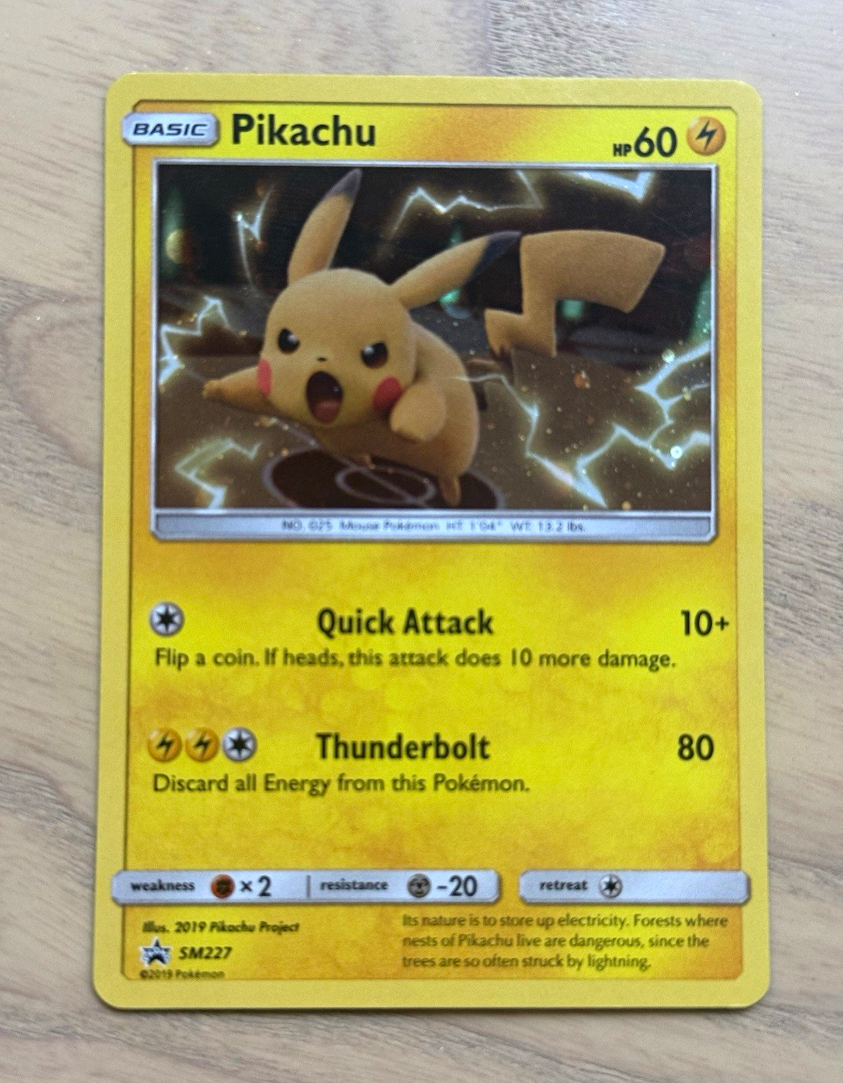 The Pokémon Company Pikachu SM227 2019 Promo Holo Basic 60 HP English