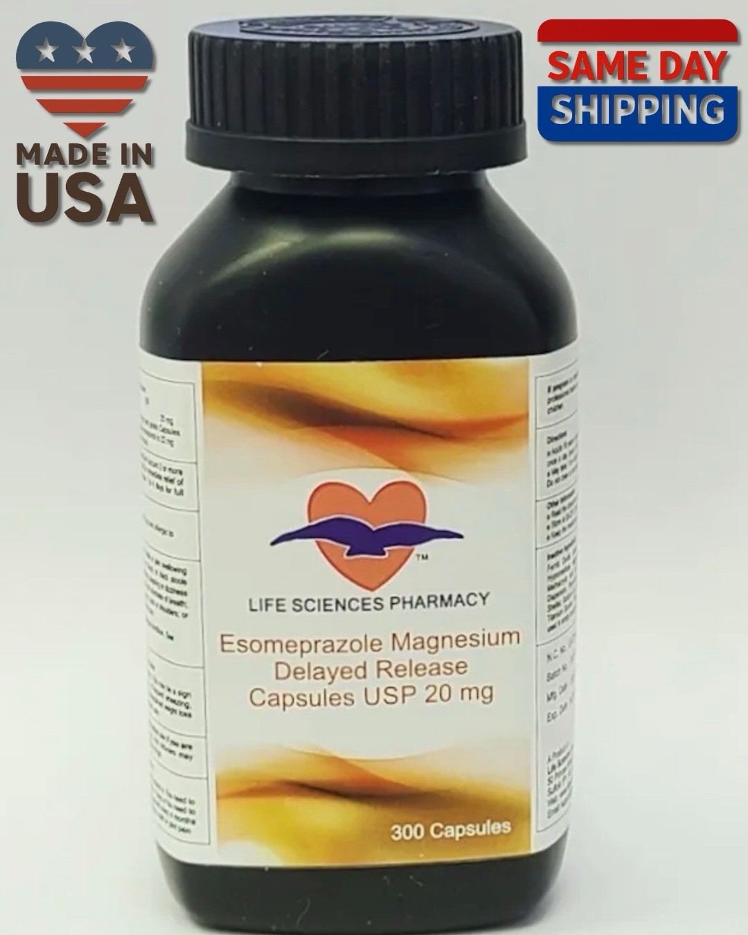 Life Sciences Pharmacy Esomeprazole Magnesium 20mg DR Capsules 300 Exp 11/2028 Life Sciences Pharmacy Esomeprazole Magnesium 20mg DR Capsules 300 Exp 11/2028