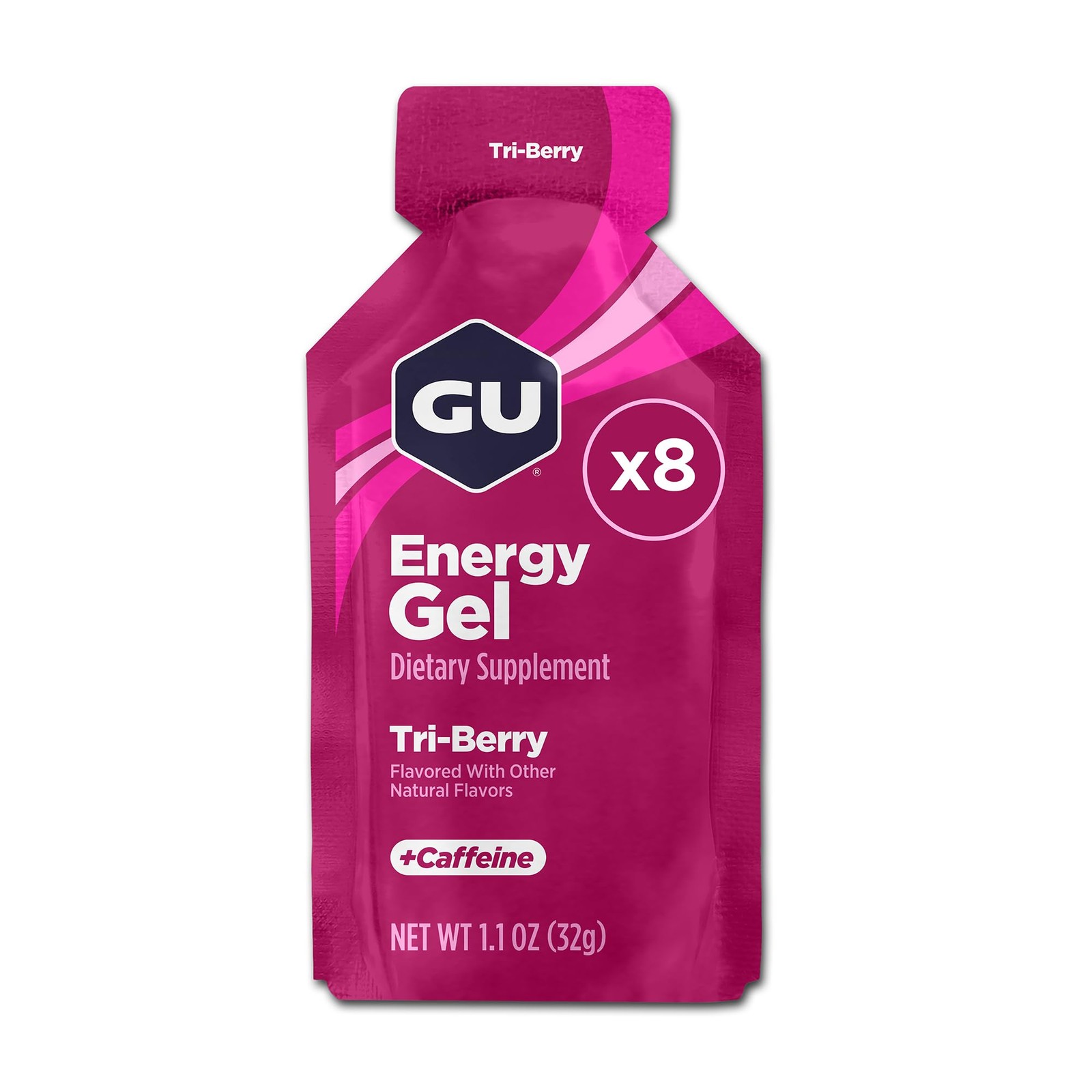 GU Energy Original Sports Nutrition 1.1 Fl Oz (Pack of 8), Tri-berry