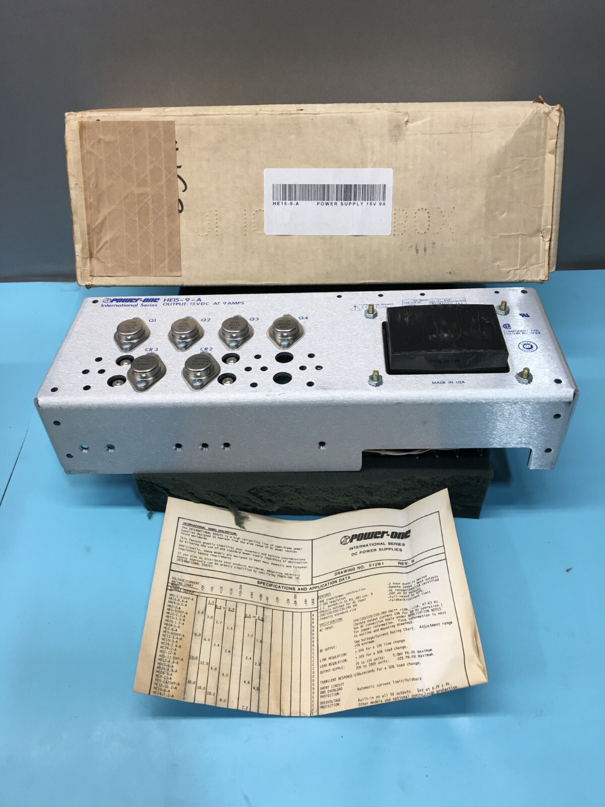 POWER ONE HE15-9-A POWER SUPPLY 15VDC 9AMPS INTERNATIONAL SERIES, 120960