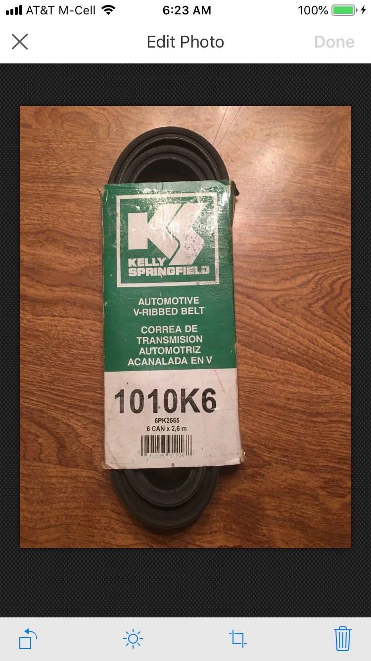@ 1010K6 Kelly Springfield Serpentine Automotive Belt Made By Goodyear Loc A2 @ 1010K6 Kelly Springfield Serpentine Automotive Belt Made By Goodyear Loc A2
