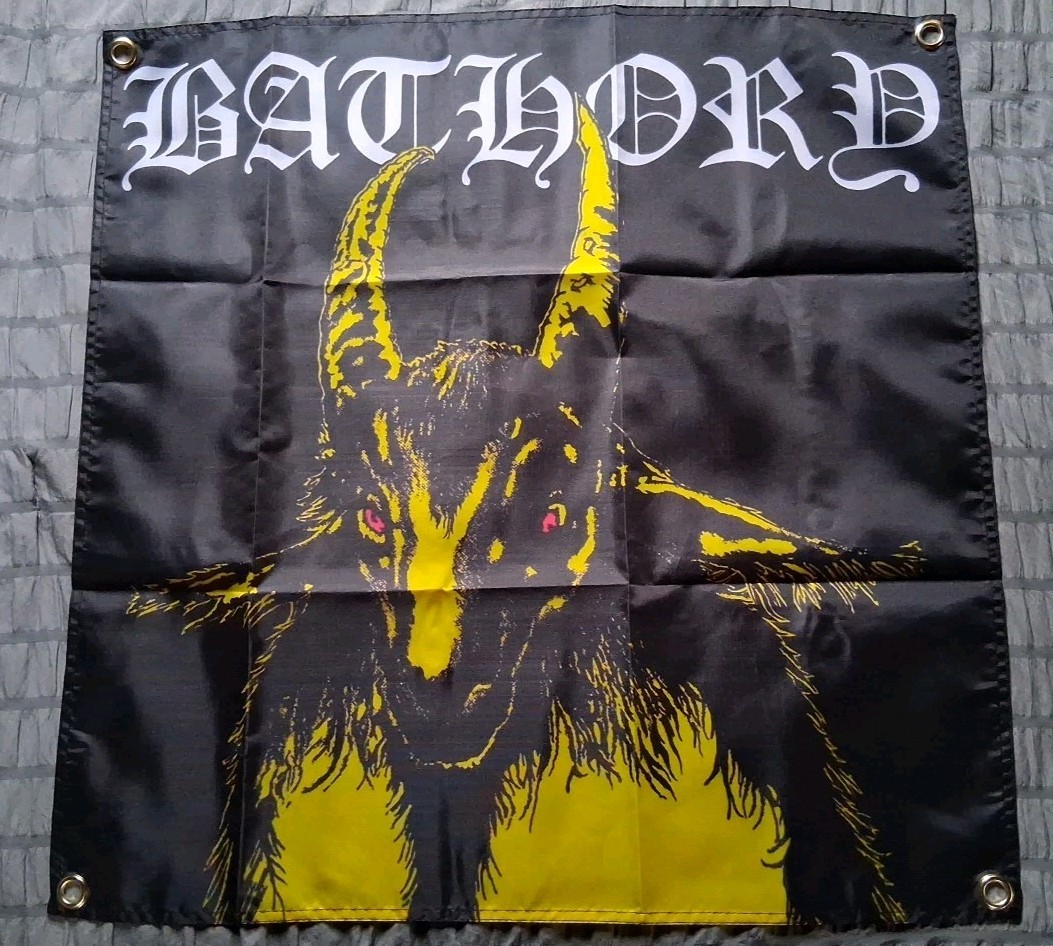 Bathory Yellow Goat 2x2 Ft Banner Flag Bathory Yellow Goat 2x2 Ft Banner Flag