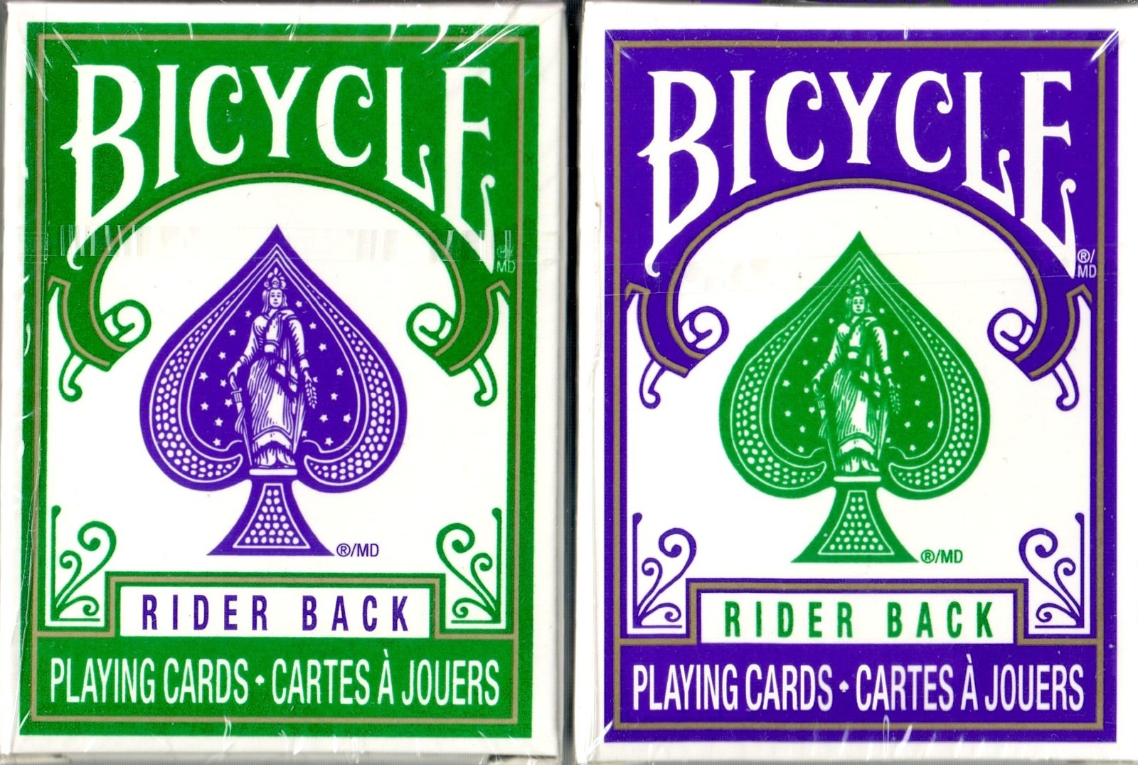 Two Bicycle Mini Playing Card Decks Green/Purple - Brand New Two Bicycle Mini Playing Card Decks Green/Purple - Brand New