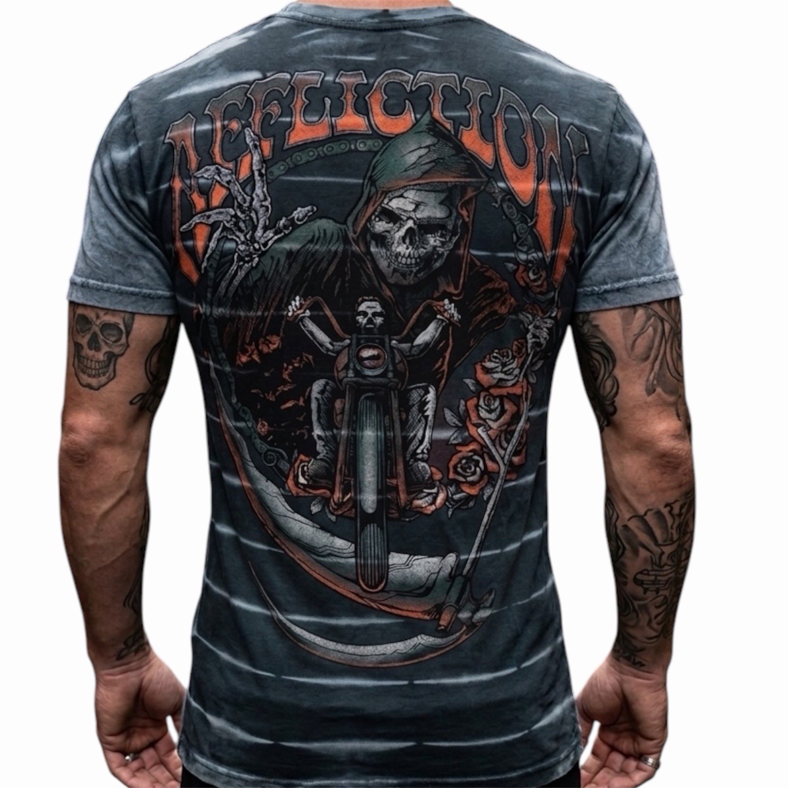 $58 AFFLICTION American Customs HELL RIDER Short Sleeve Slim Fit T-shirt NWT $58 AFFLICTION American Customs HELL RIDER Short Sleeve Slim Fit T-shirt NWT