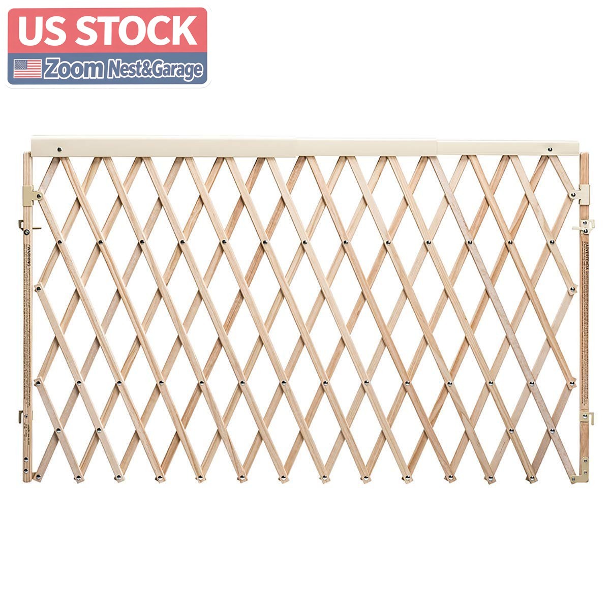 US Stock Evenflo Expansion Walk Thru Room Divider Baby Gate Natural Wood