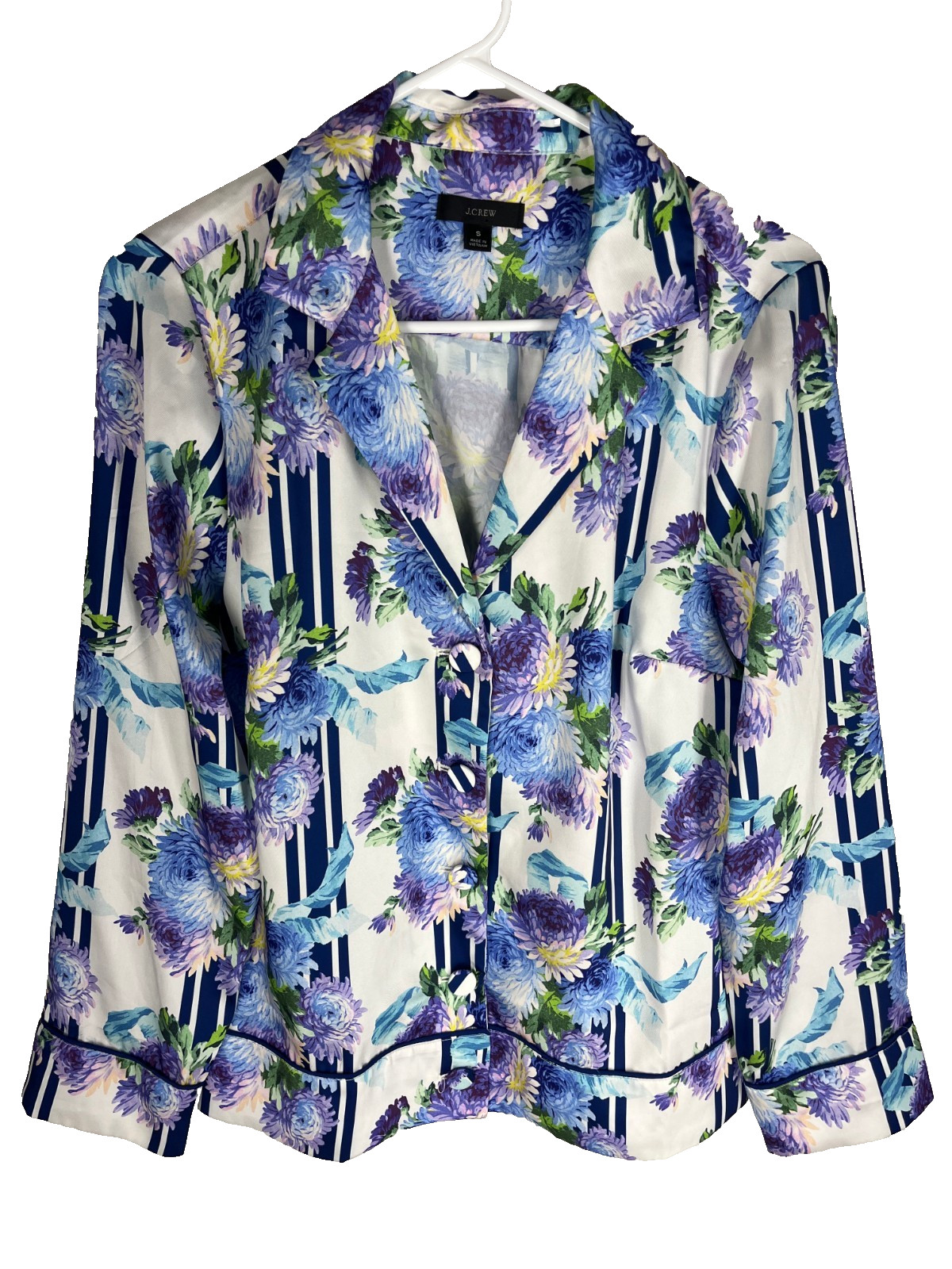 J. CREW Top Womens Size Small Blue Floral Retro Chic Preppy Artsy Blouse J. CREW Top Womens Size Small Blue Floral Retro Chic Preppy Artsy Blouse