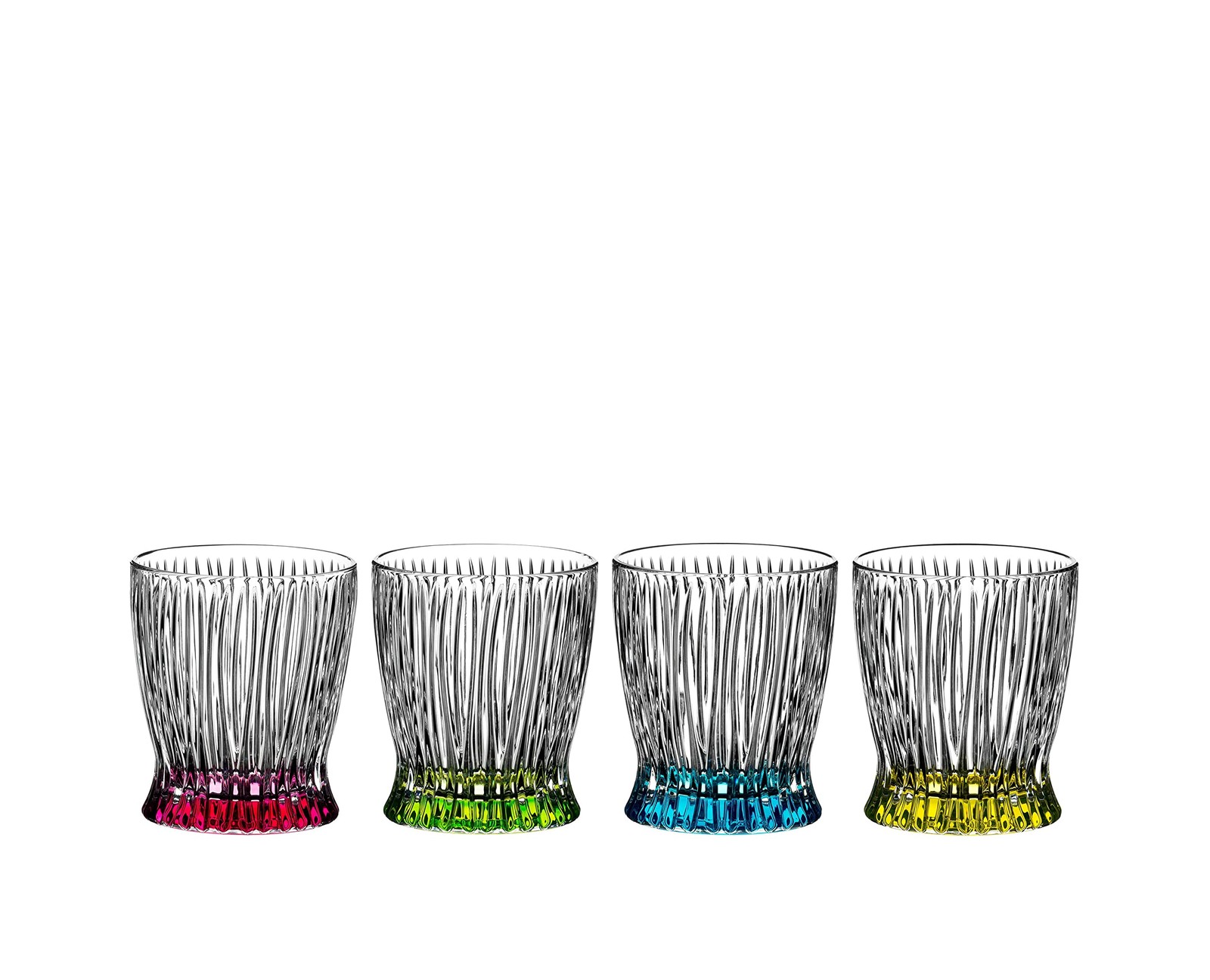 Riedel 4 Colorful Fire and Ice Whisky Tumblers Dishwasher Safe 10.41 Ounce Set
