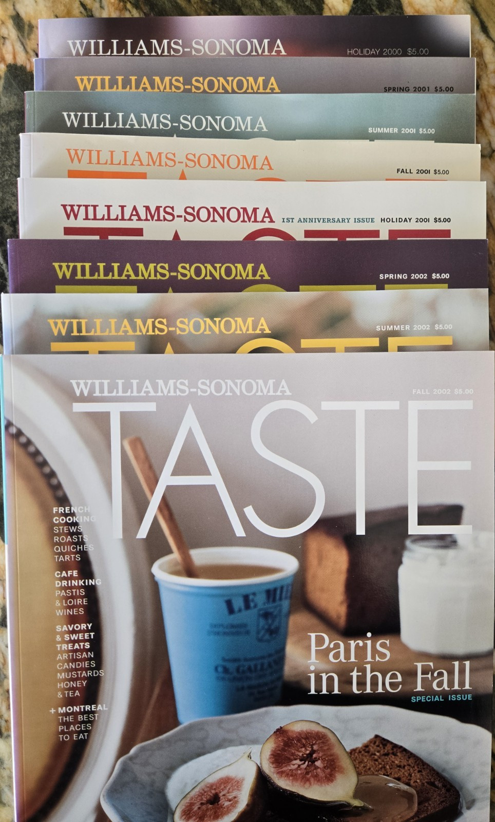 Williams Sonoma TASTE Magazines 2000-2002 Various issues Sold individually
