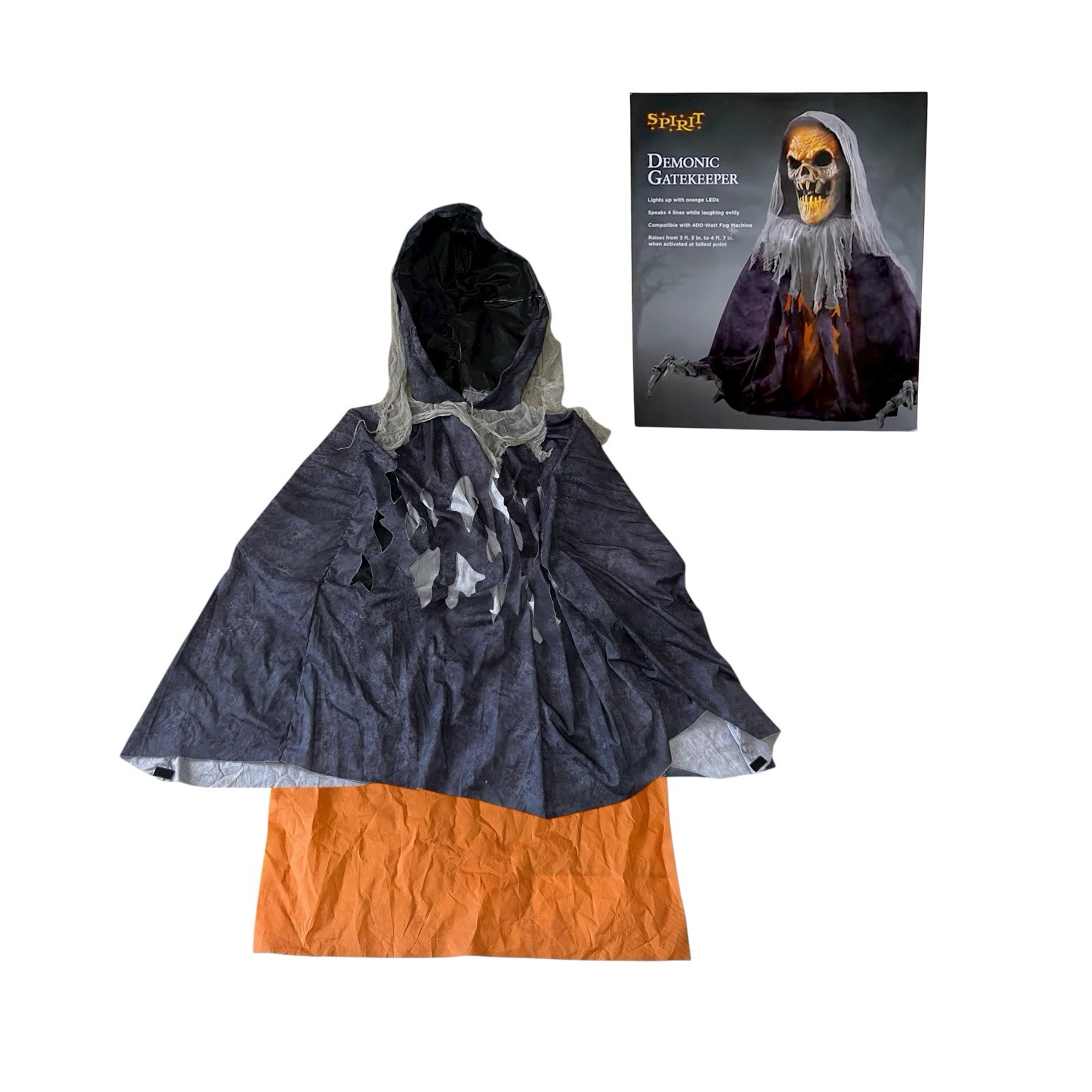 Spirit Halloween Demonic Gatekeeper Animatronic Prop Hooded Outfit