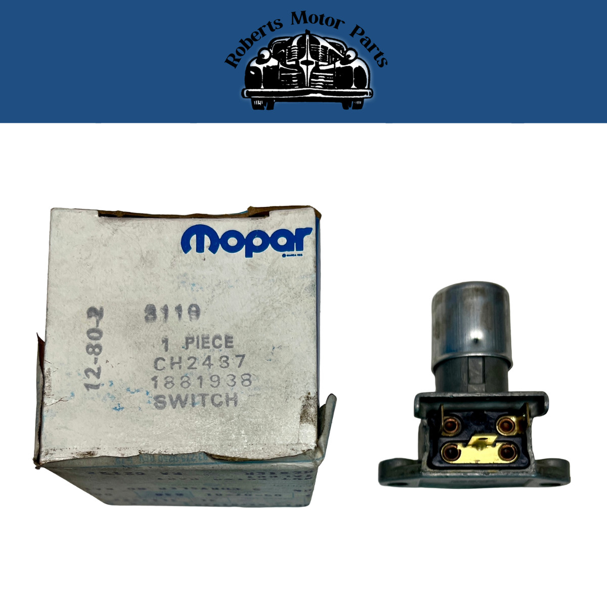 New Old Stock Headlamp Dimmer Switch for 1959-1988 DPCD Models Mopar #1881938