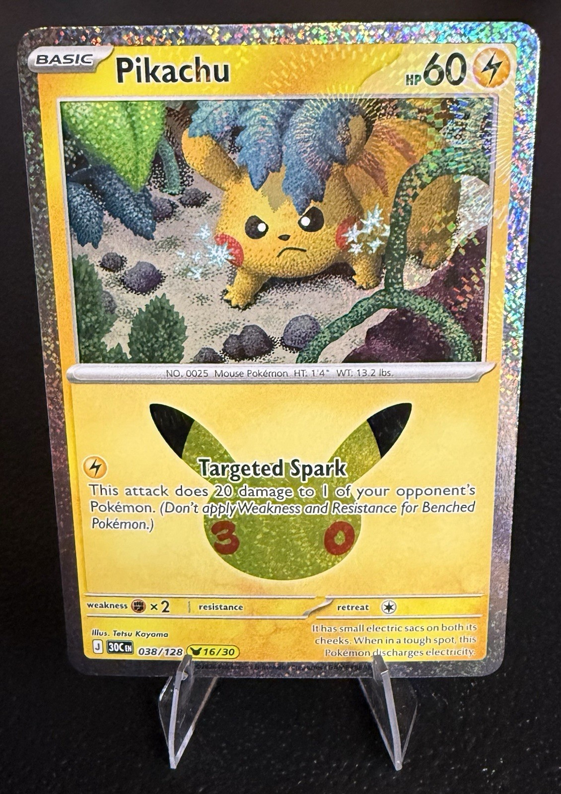 Pikachu 30th Anniversary Celebration 038/128 Holo Pokemon #16/30