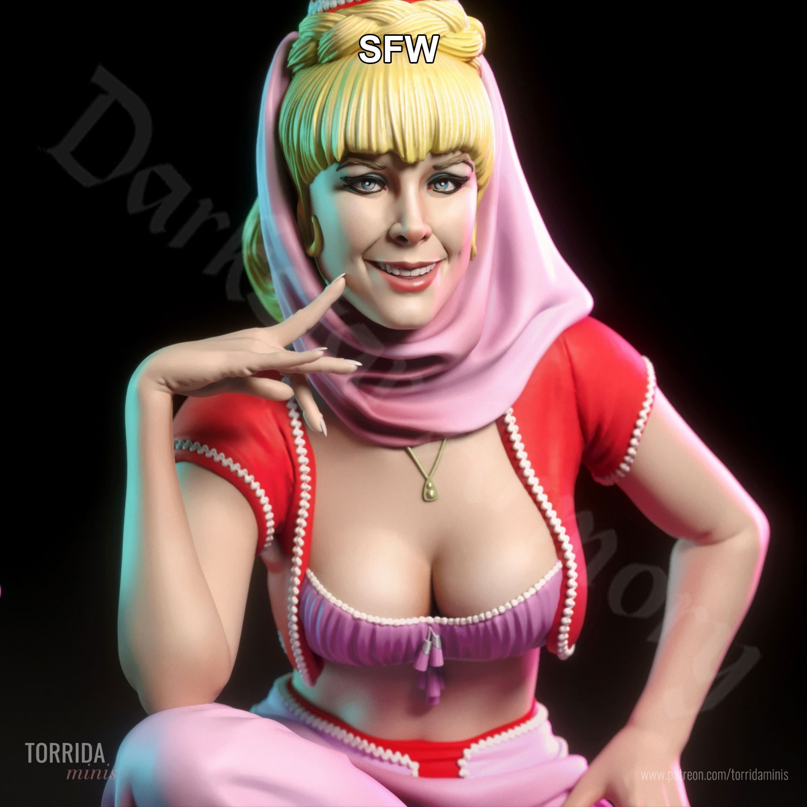 I Dream of Jeanie NSFW NUDE | SFW Female Resin Figure 1/6 Scale 1/12 1/18 1/24