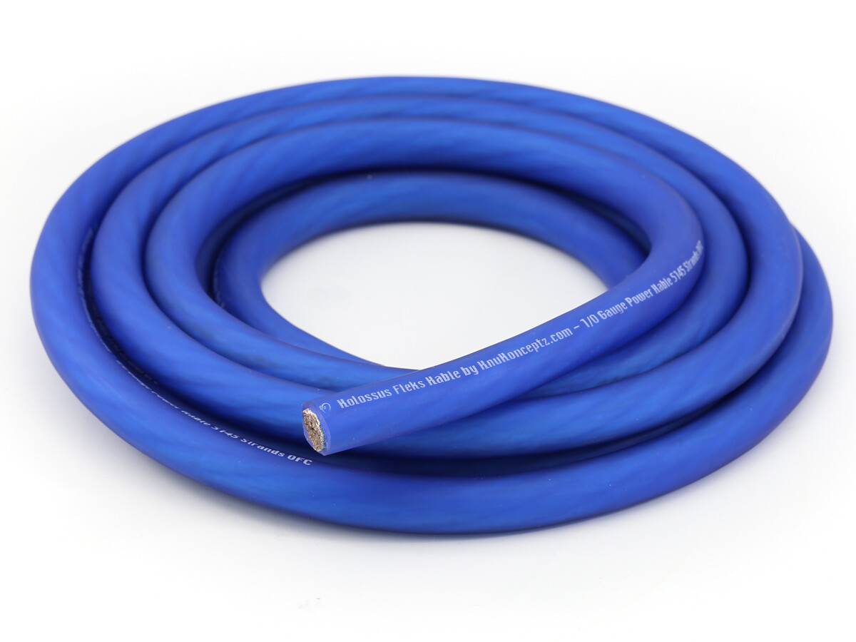 KnuKonceptz Kolossus Ultra Flex Battery Ground Wire 4 Gauge Blue Cable OFC 20Ft