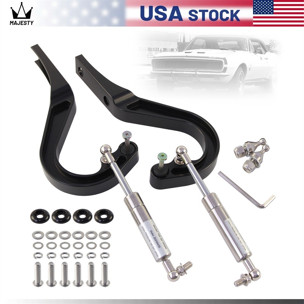 Left+Right Billet Aluminum Hood Hinge Kit For 67-69 Chevrolet Camaro Trunk Black