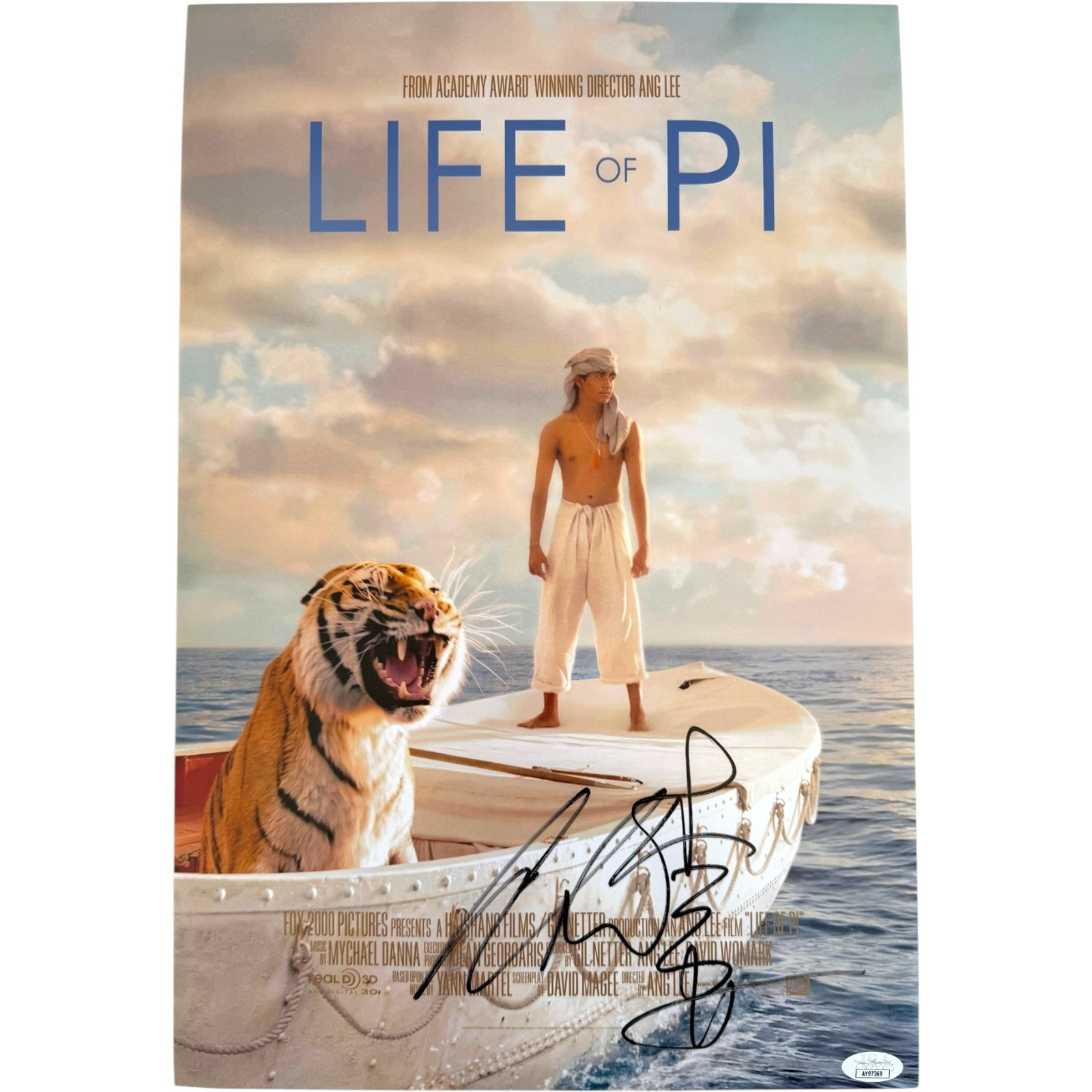 DIRECTOR ANG LEE SIGNED LIFE OF PI 12X18 MOVIE POSTER PHOTO JSA COA RARE DIRECTOR ANG LEE SIGNED LIFE OF PI 12X18 MOVIE POSTER PHOTO JSA COA RARE