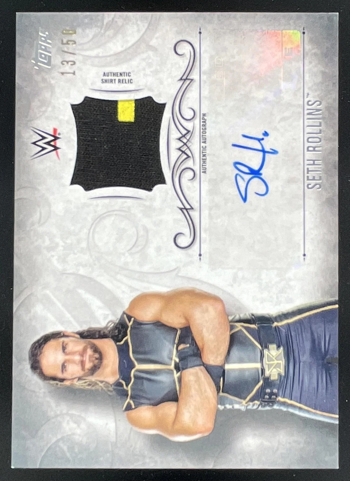 2016 Topps WWE Undisputed Autographed Relic Silver #UAR-SR Seth Rollins Auto /50 2016 Topps WWE Undisputed Autographed Relic Silver #UAR-SR Seth Rollins Auto /50