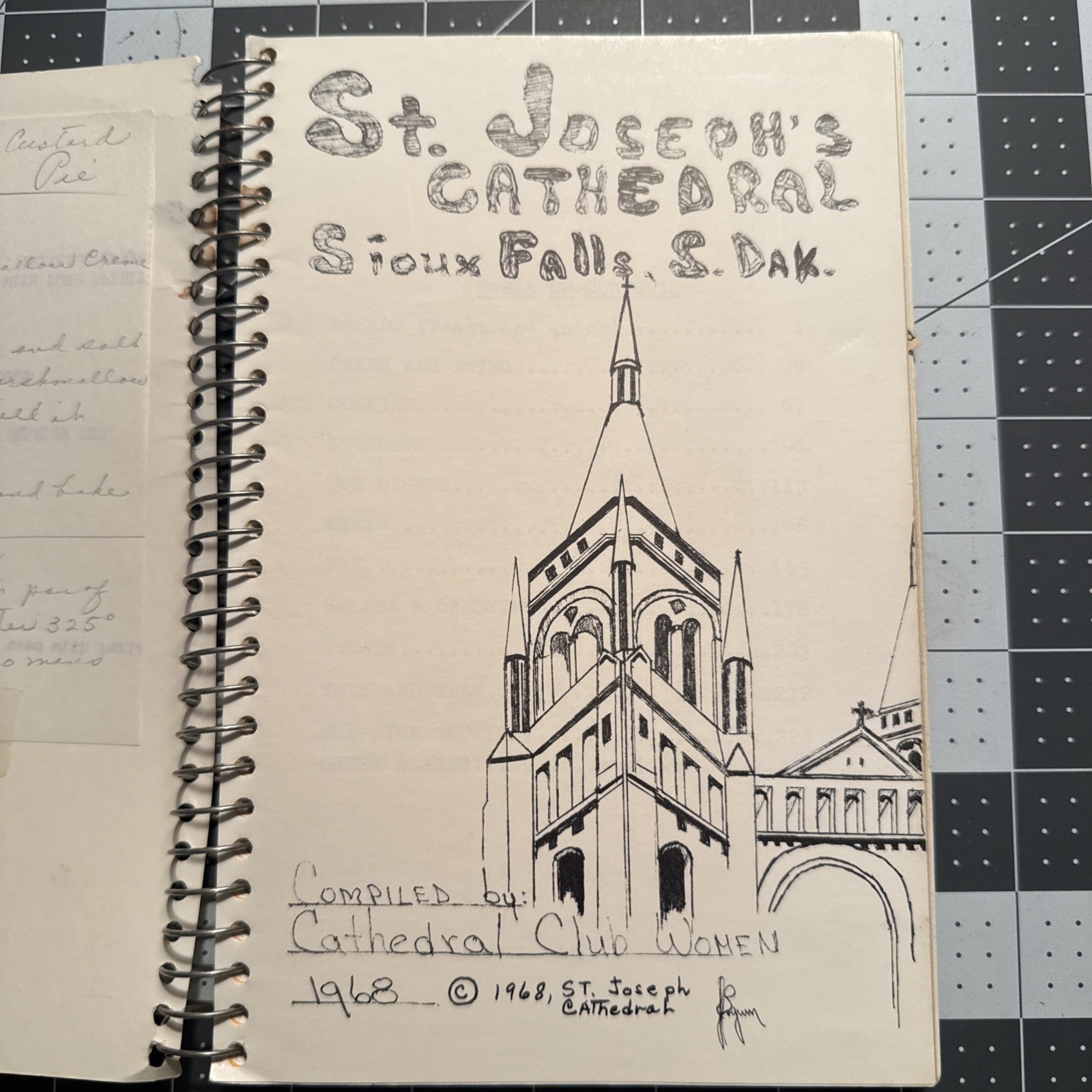 Sioux Falls South Dakota SD Cookbook Vintage  1968 Catholic Church Cathedral Old