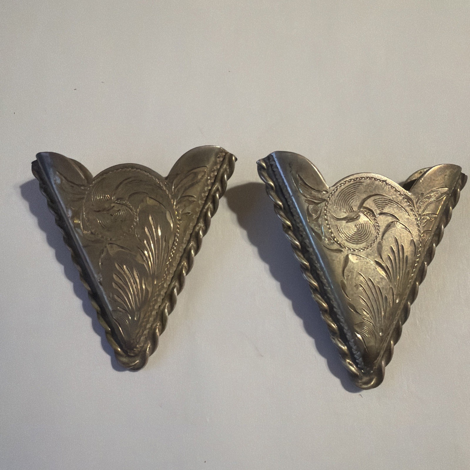 Vintage Native American Fritch CTI Sterling Silver  Collar Tips