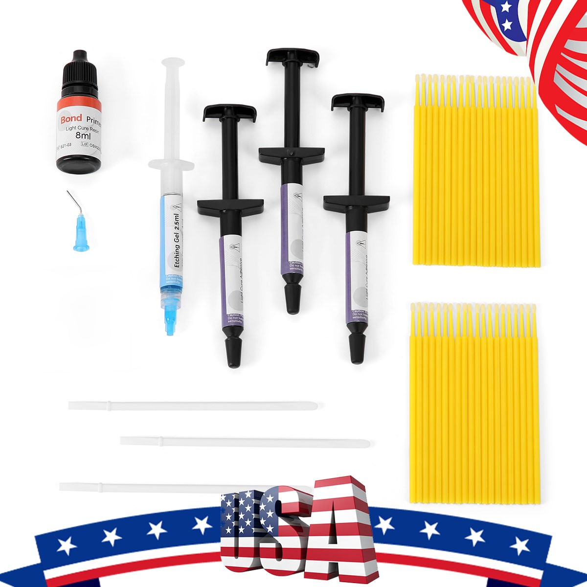 US Dentex Dental Ortho Light Cure Orthodontic Adhesive Kit Bonding Resin Primer
