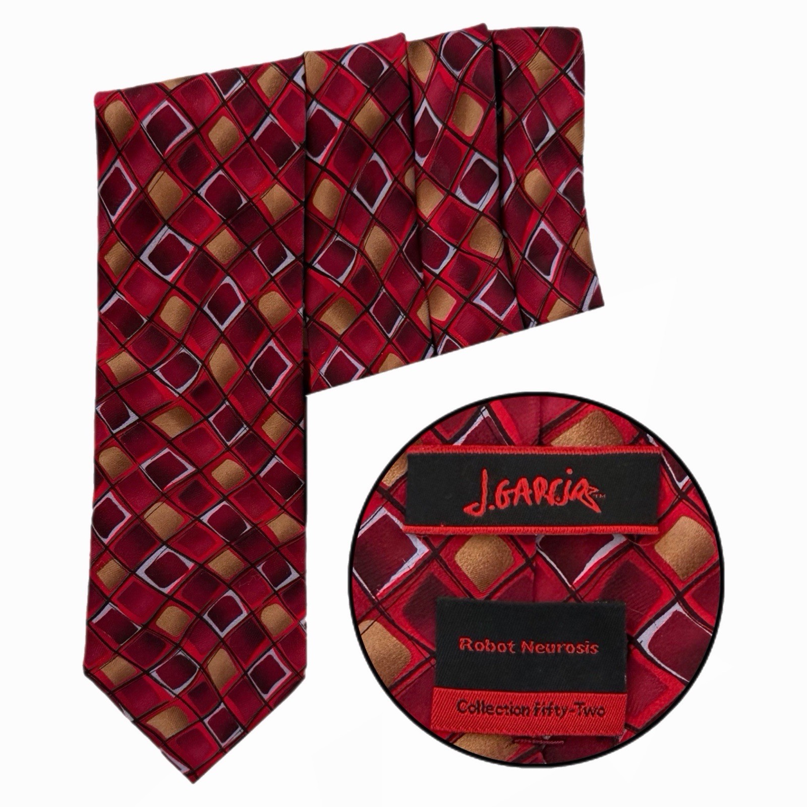 Vintage J. Garcia Robot Neurosis Silk Tie 2005 Collection Fifty-Two Necktie