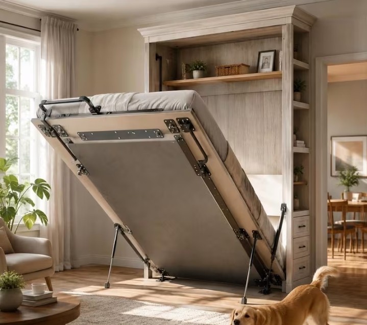 LUXURY HEAVY DUTY Full Size Vertical Wall Murphy Bed Pneumatic WE SHIP OVERSEA