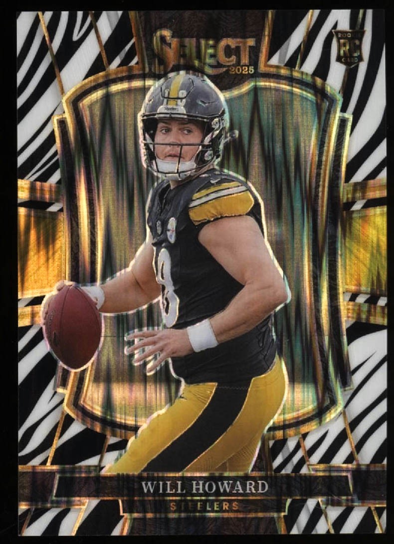 2025 Panini Select Will Howard Zebra Shock RC Premier Level Rookie #152