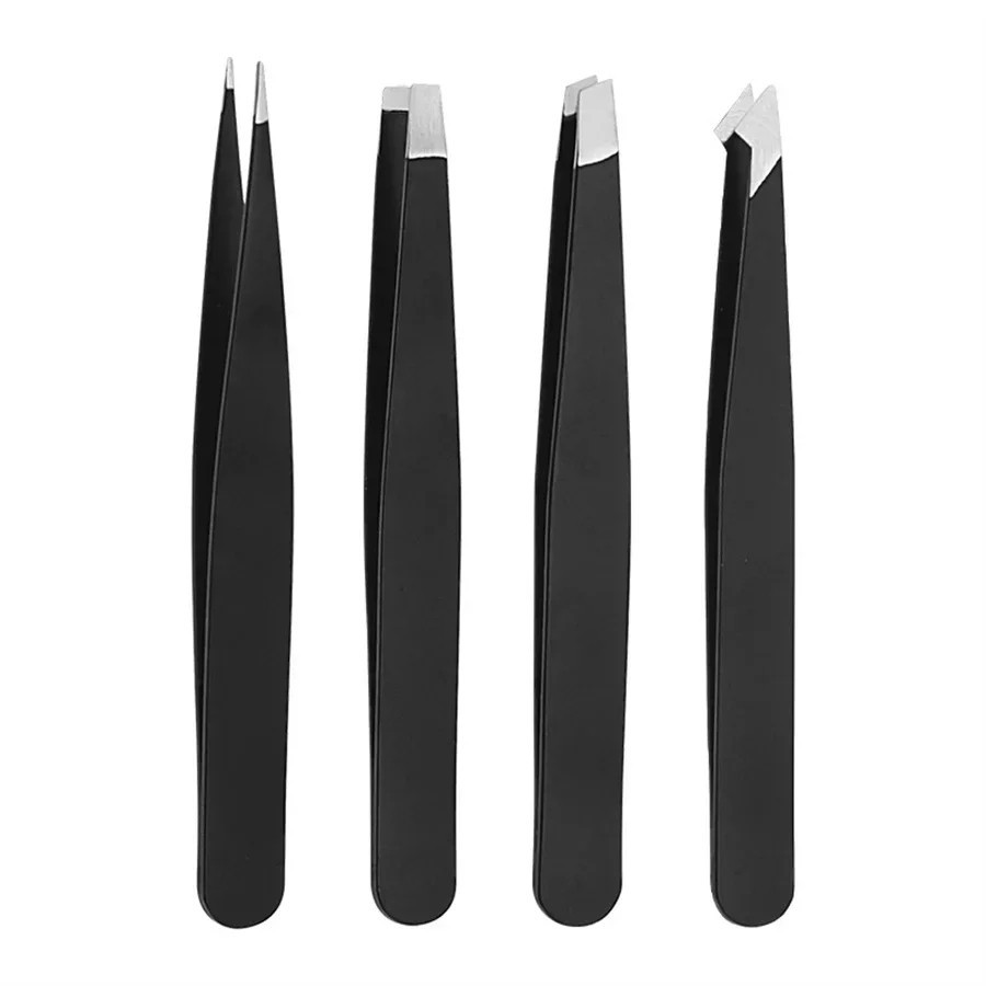 Eyebrow Tweezers Eyebrow Clip 4 pcs/Set Hair Beauty Pluckers Stainless Steel