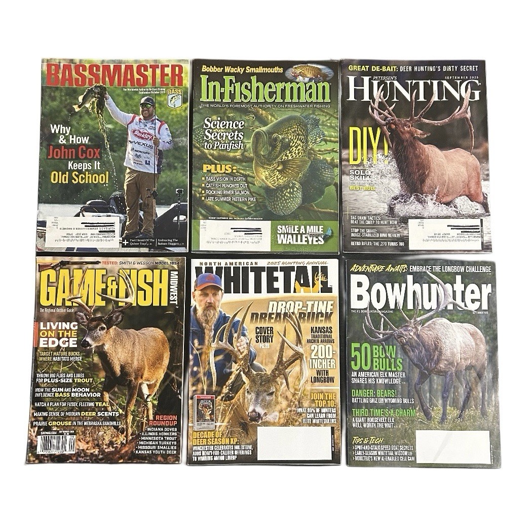 Assorted Deer Hunting Magazines BassMaster Game & Fish Bow Hunter Whitetail Lot