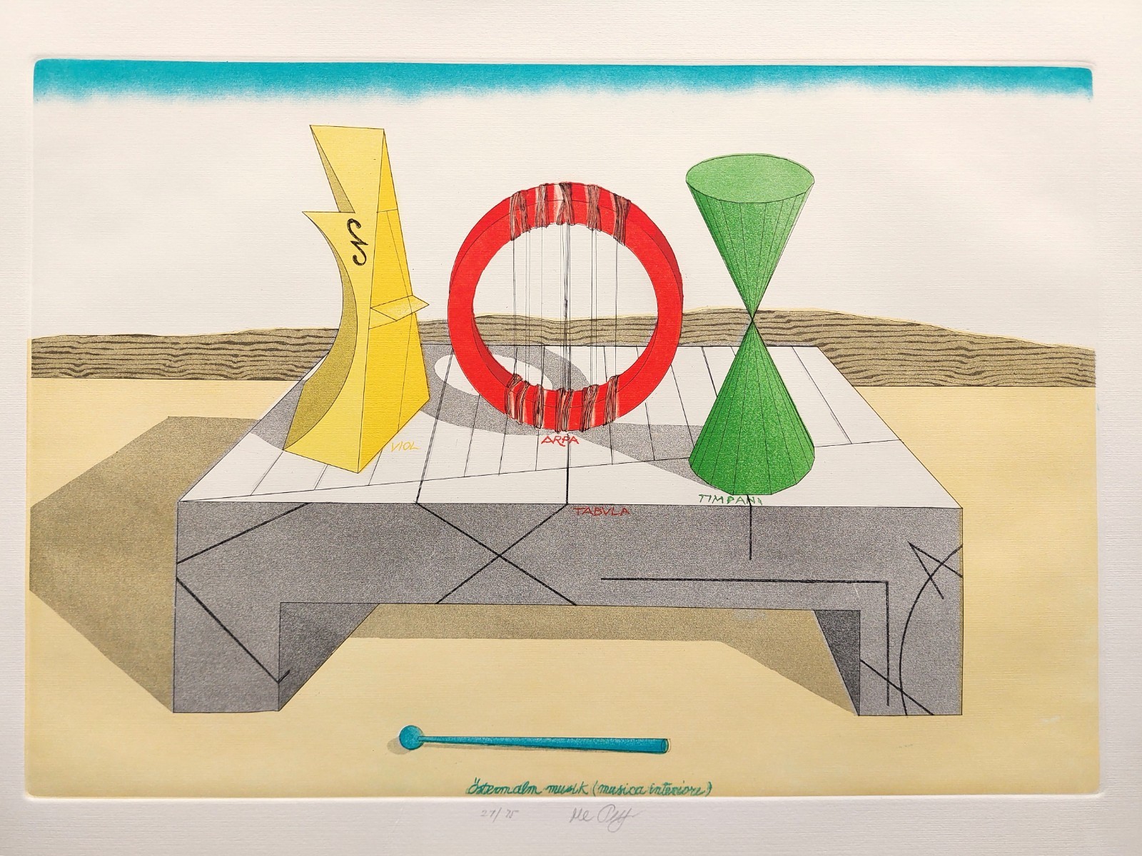Lucio Del Pezzo Signed Etching \