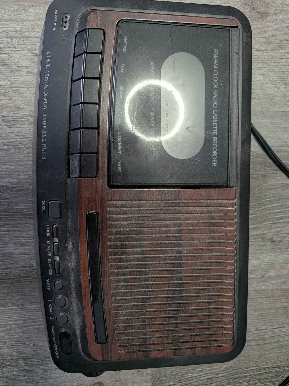 GE General Electric 7-4966B AM FM Clock Radio Cassette Recorder Vintage For Part