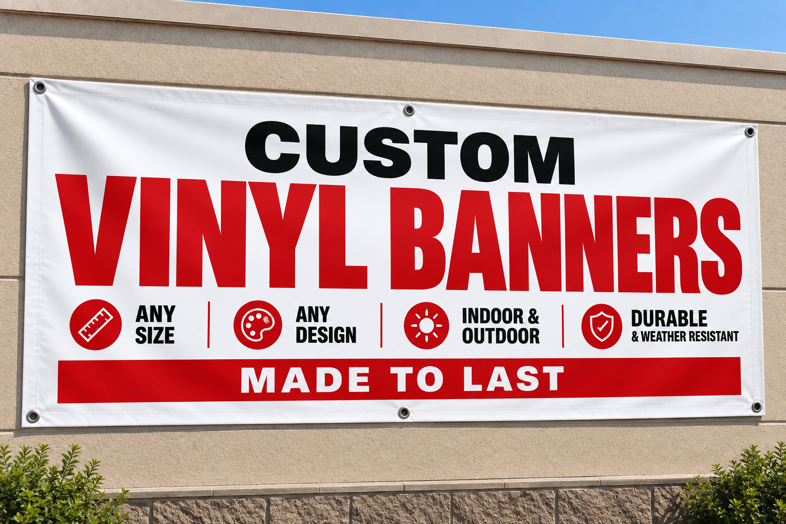 Custom Vinyl Banner 13oz Heavy Duty Waterproof UV Resistant Fast Ship