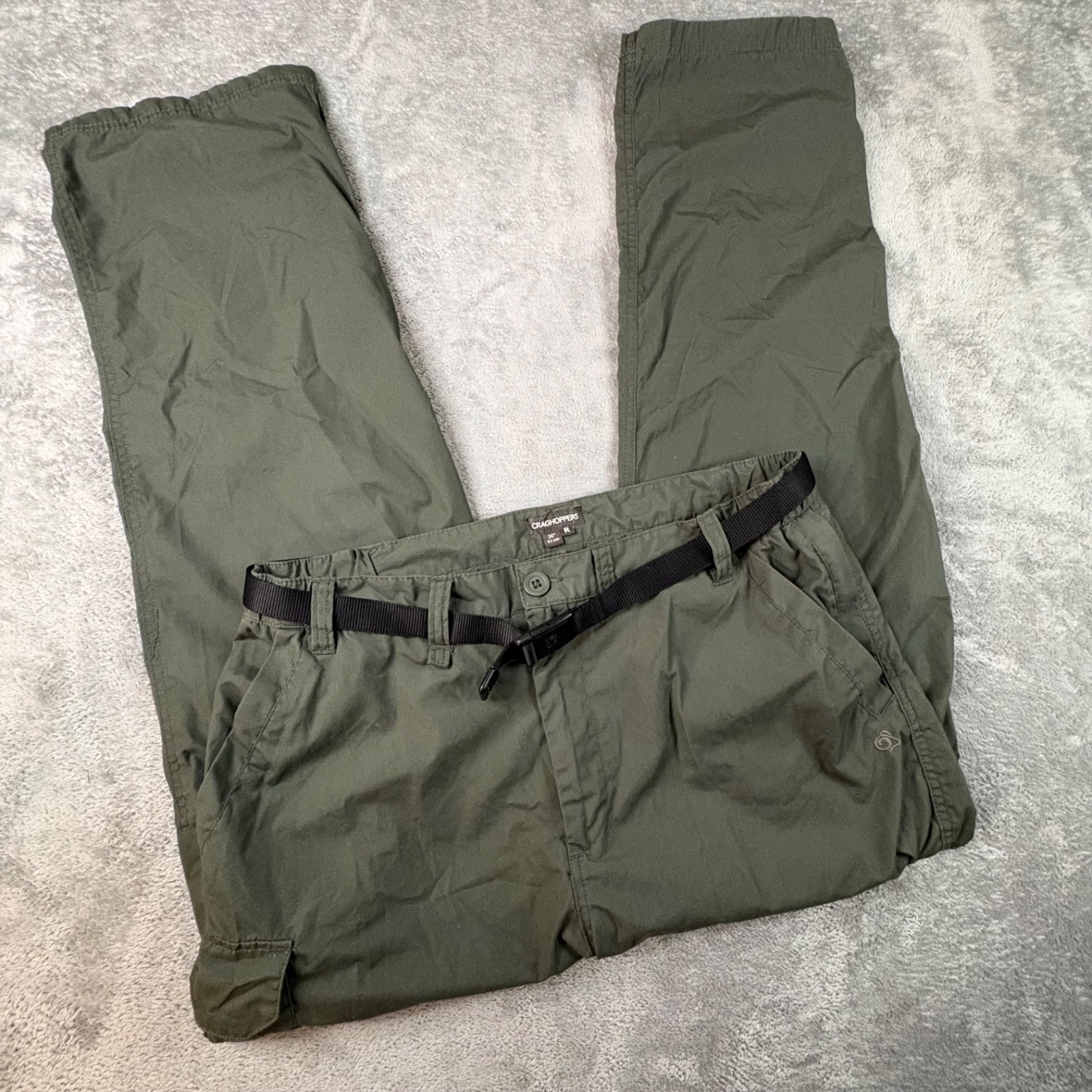 Craghoppers Men\'s 36.5x29.75 Olive Green Cargo SolarShield UPF Trouser Pants