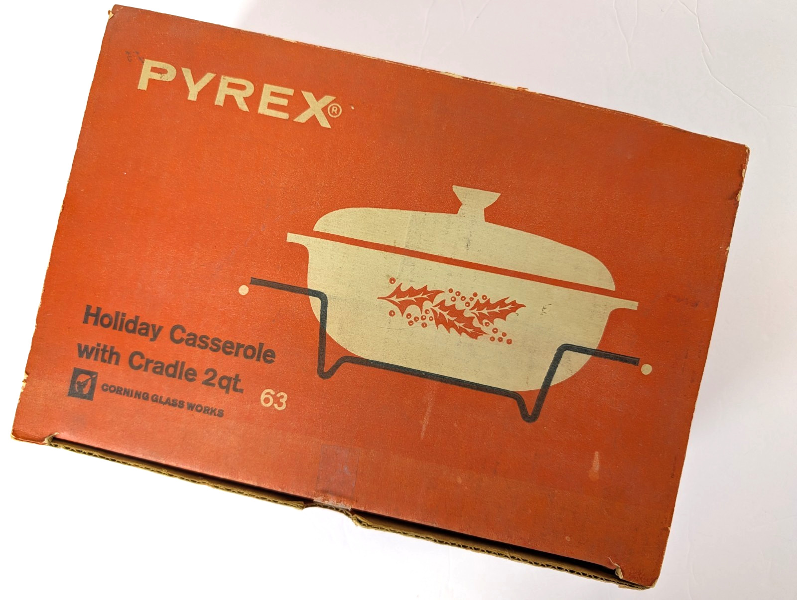 Vintage Pyrex 1961 Holiday Casserole No 63 2 Qt EMPTY BOX ONLY Promotional Rare