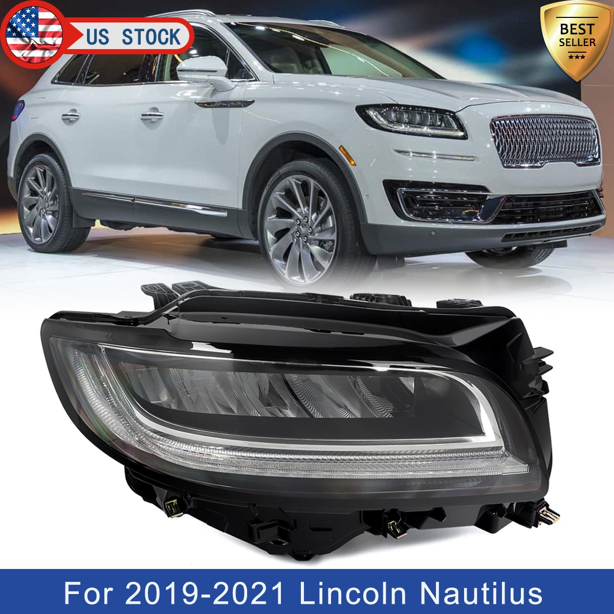LED Headlight For 2019 2020 2021 Lincoln Nautilus Right Passenger KA1Z13008AZ