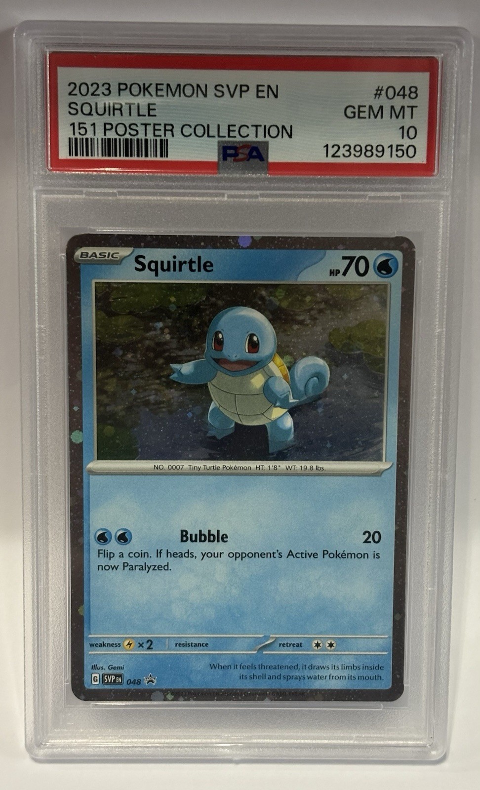 2023 POKEMON SVP EN-SV BLACK STAR PROMO 151 POSTER COLLECTION SQUIRTLE PSA 10