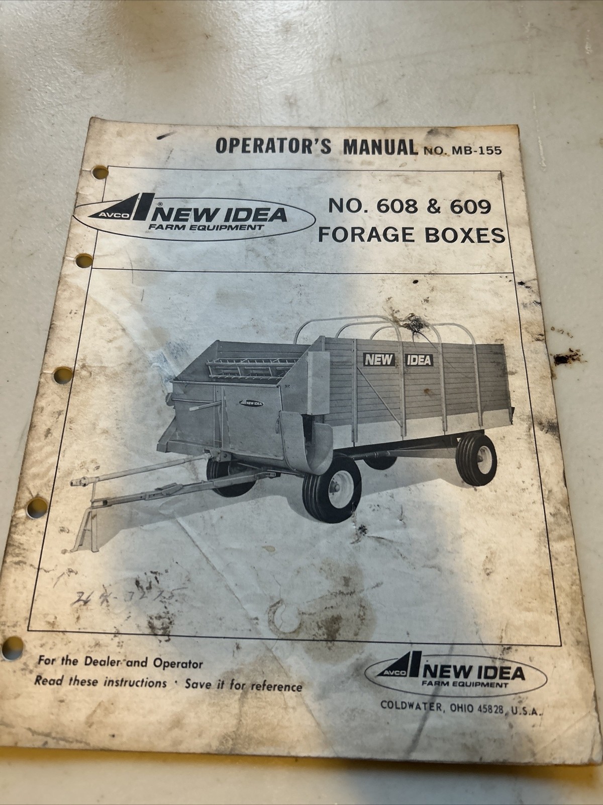 New Idea Owners Manual Forage Box - No. 608 & 609 New Idea Owners Manual Forage Box - No. 608 & 609