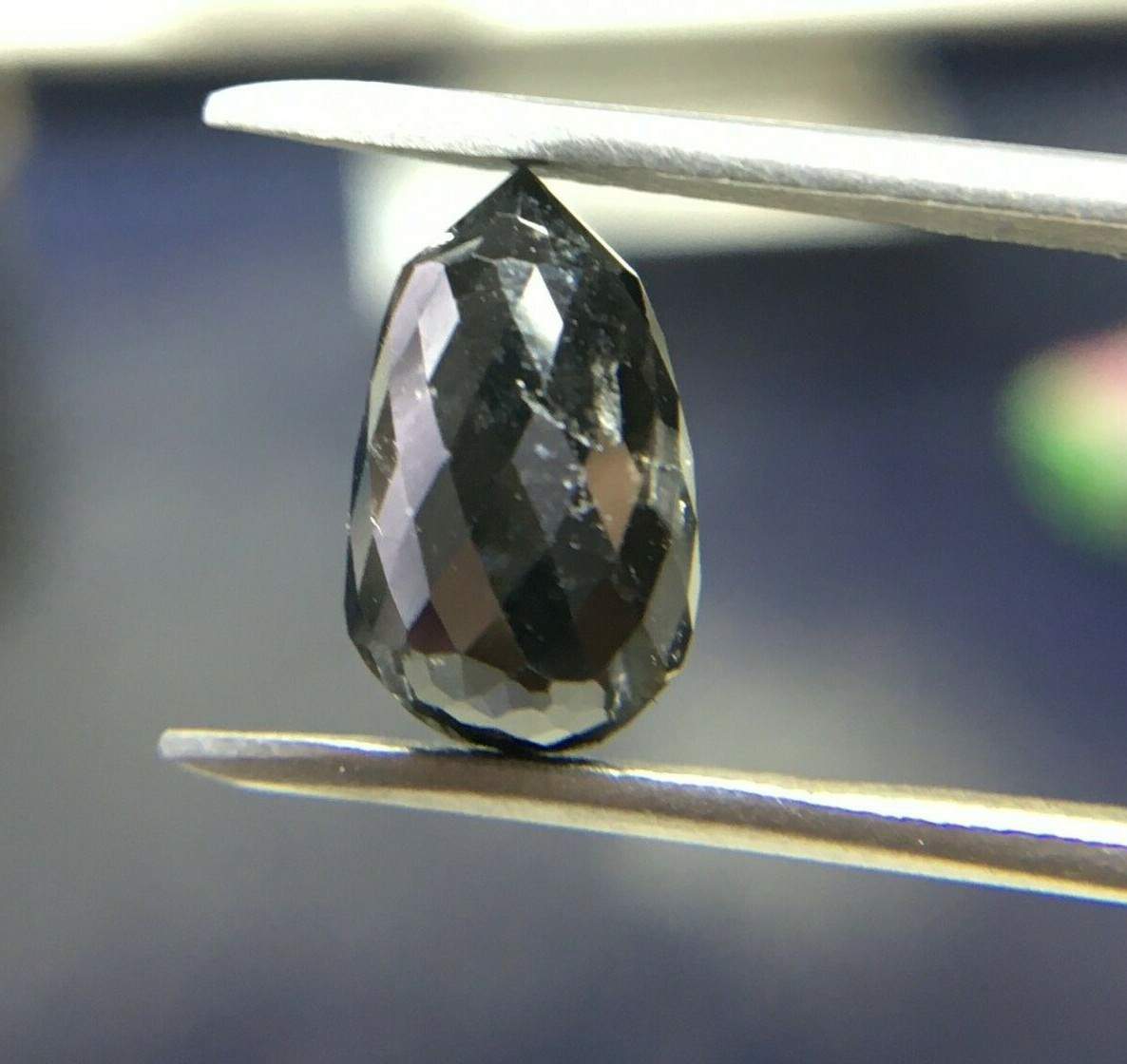 4.69 CT Natural Black Briolette Diamond,Black Drops Diamond,Briolette Diamond 