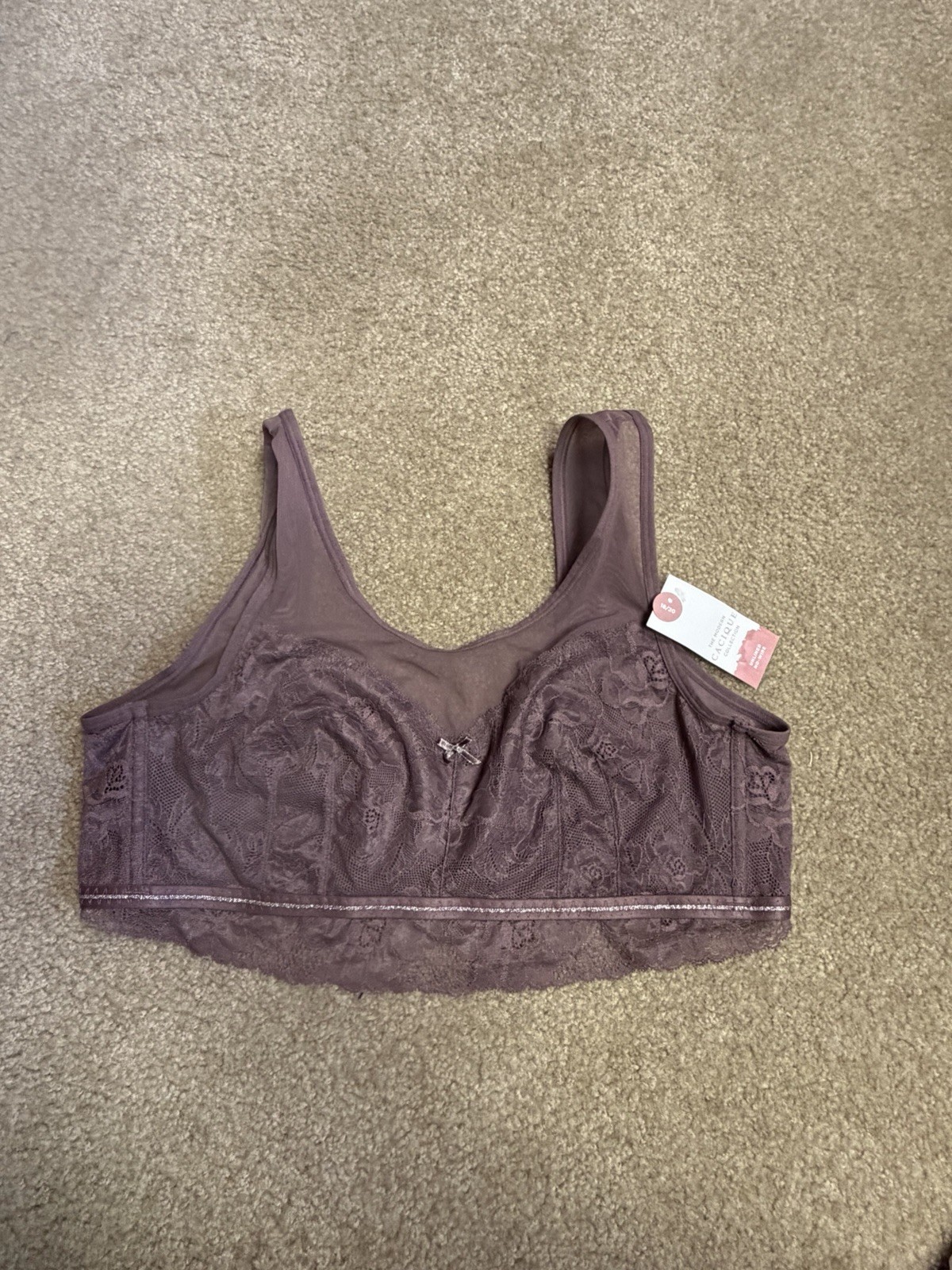 Cacique Lane Bryant NWT Modern Lace & Mesh Unlined No-Wire Bralette 18 20 Plum Cacique Lane Bryant NWT Modern Lace & Mesh Unlined No-Wire Bralette 18 20 Plum