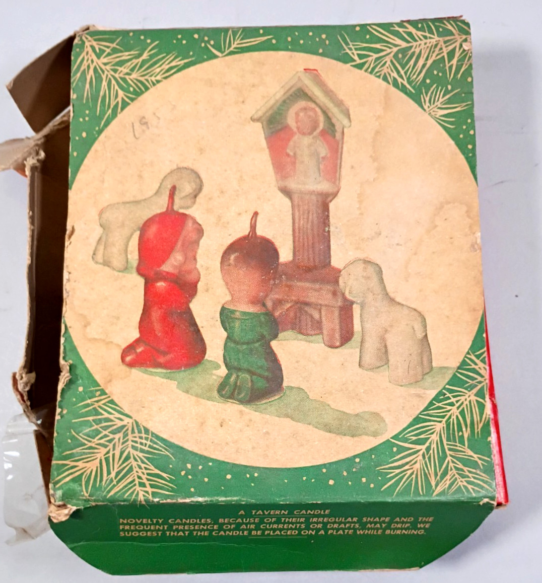 Vintage Christmas Tavern Candles Wayside Shrine MCM in Original Box Vintage Christmas Tavern Candles Wayside Shrine MCM in Original Box