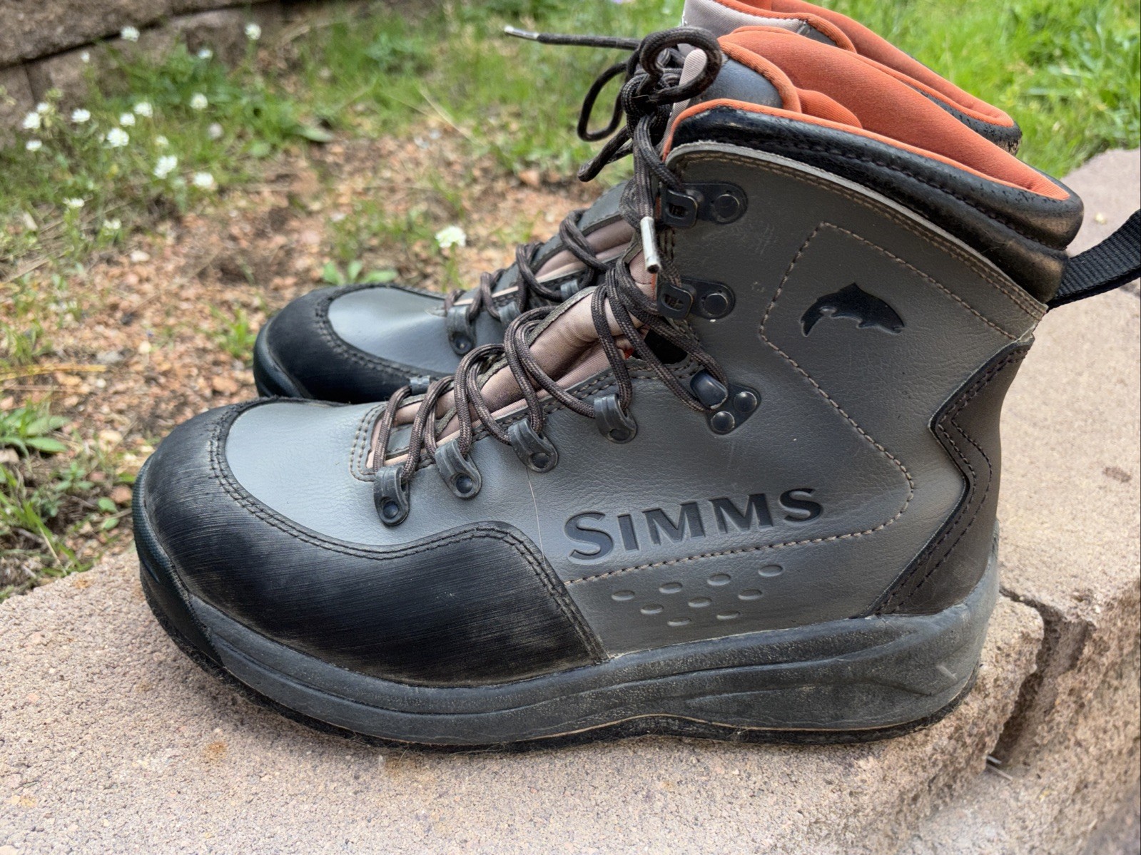 Simms Men’s Wading Boots Size 11 Rubber Sole Used Fishing Fly Fishing