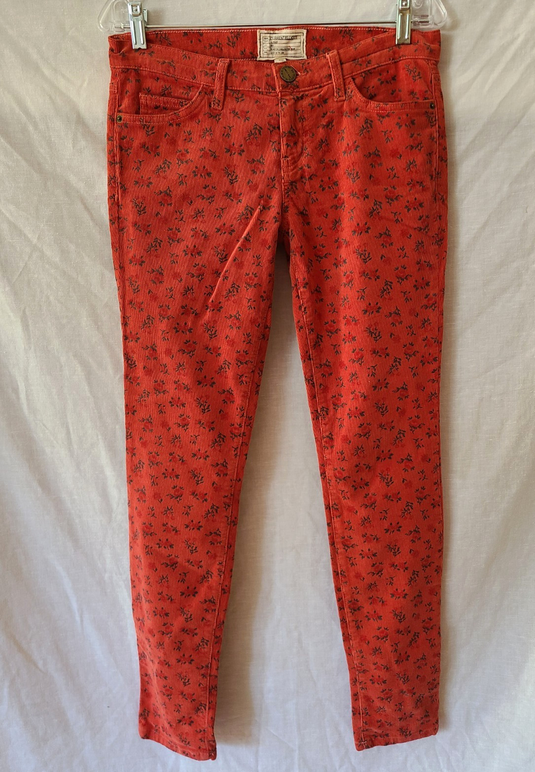 NWT CURRENT ELLIOTT SZ 28 The Ankle Skinny Jeans POPPY DITSY BLOSSOM CORDUROY