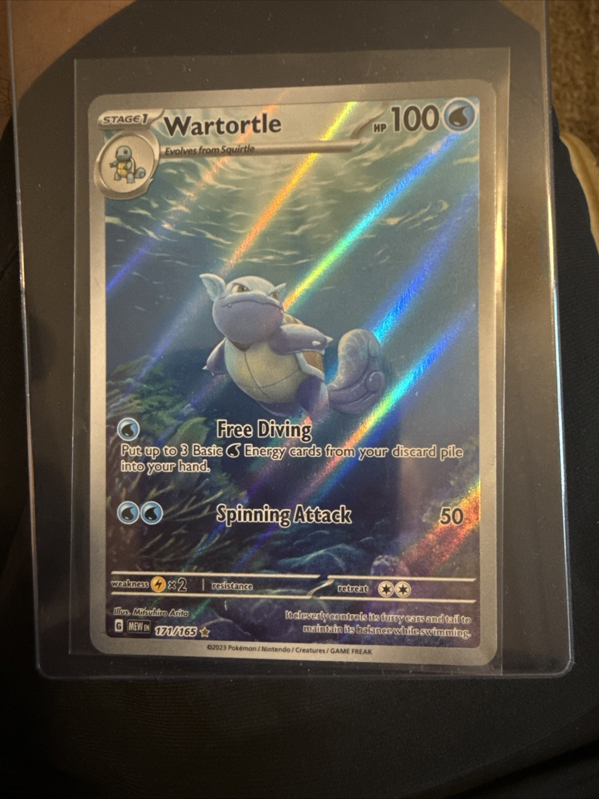Pokemon TCG Wartortle 171/165 SV 151 Illustration Rare Holo English 2023
