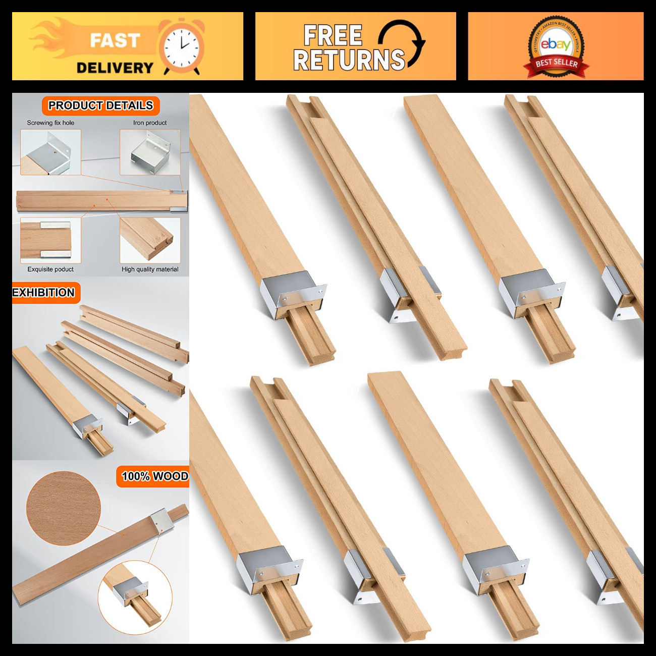 8 Pcs Wood Drawer Slides 15-3/4\ 8 Pcs Wood Drawer Slides 15-3/4\
