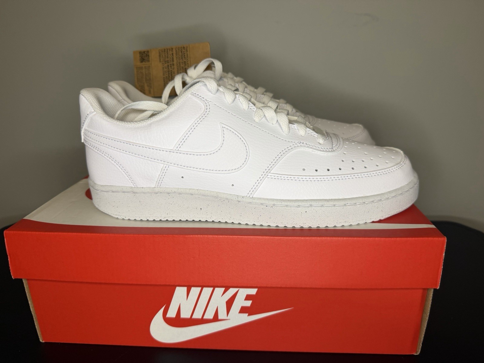 NEW Men’s 10.5 Nike Court Vision Lo NN White/White-White