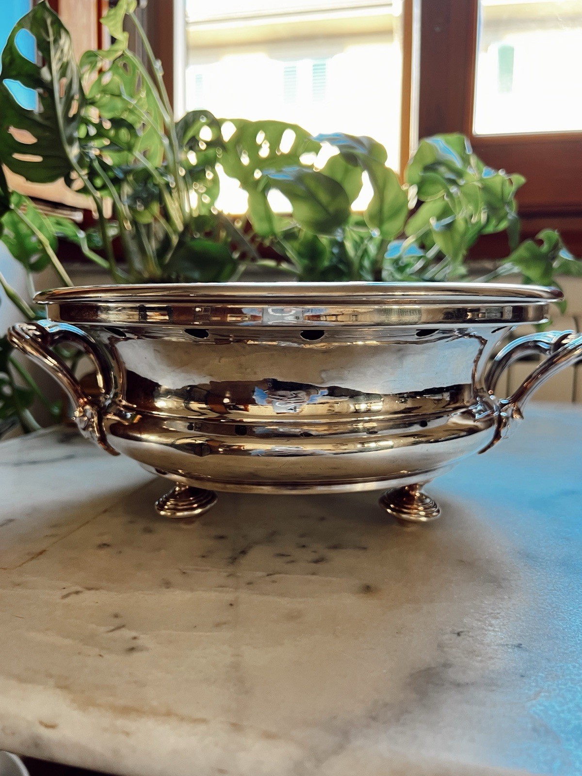 Antique Christofle Silver Plated Food Warmer Dish Heater Chafing Dish, 19th