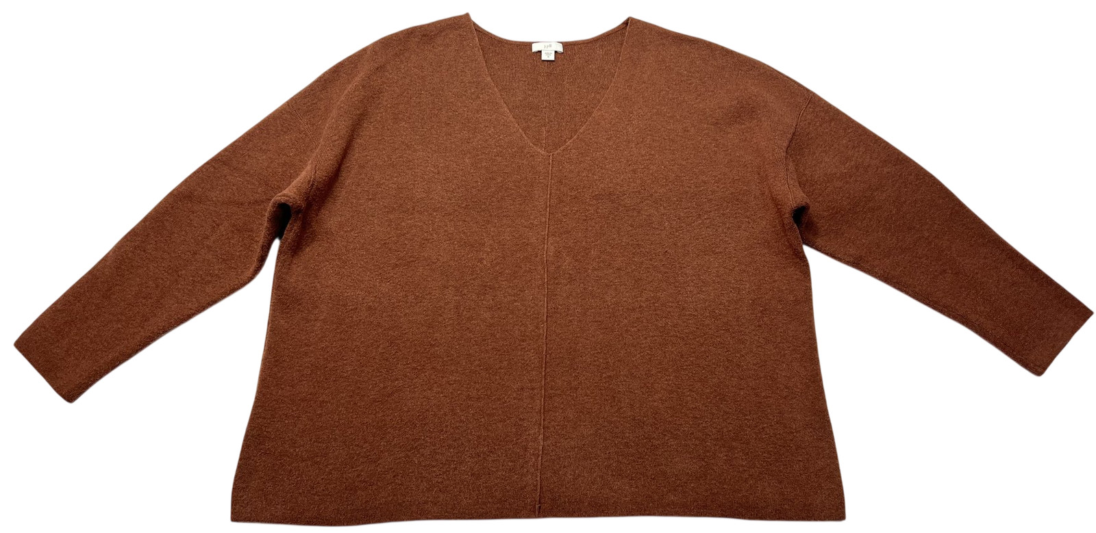 J. Jill Sweater Womens Medium Brown Knit V-Neck Pullover Long Sleeve Relaxed Fit