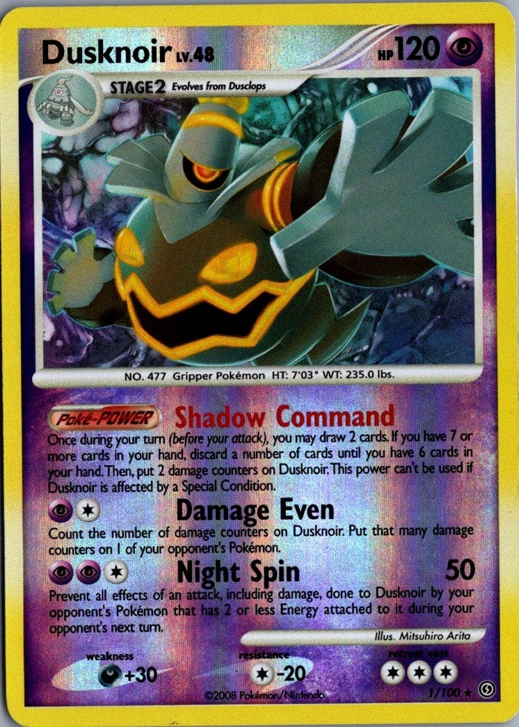 2008 Dusknoir 1/100 Stormfront Reverse Holo