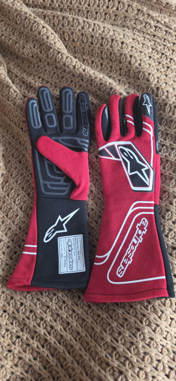 Alpinestars Tech-1 Start V4 Gloves FIA 8856-2018 Red Small S Race Rally SIM New