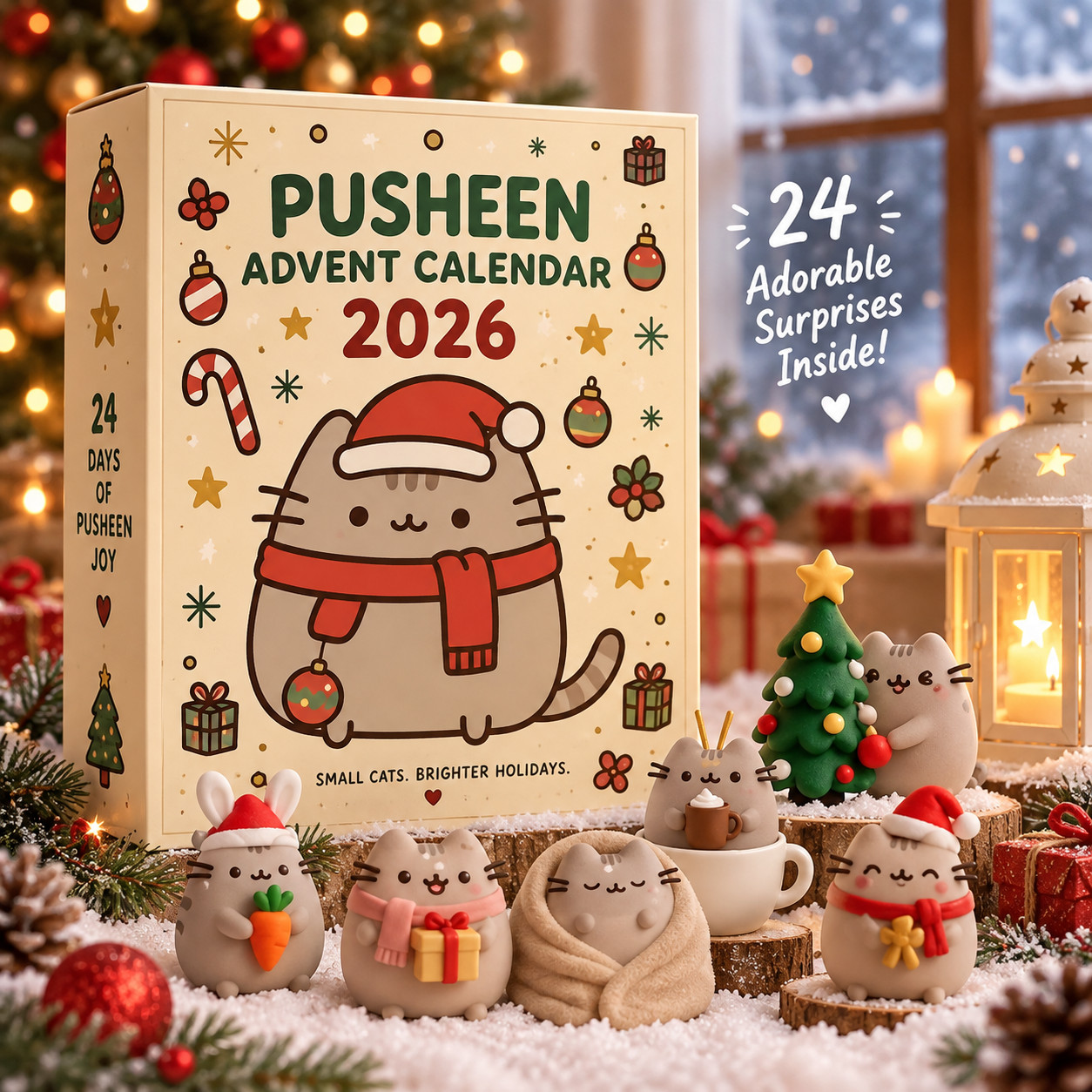 Pusheen Advent Calendar 2026 2D Flat Cat Christmas Countdown Gift